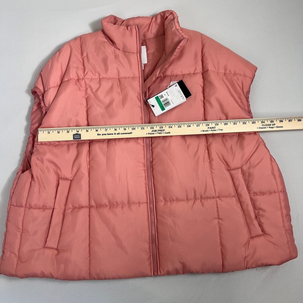 Nike Puffer Vest Womens XL Pink Therma-Fit Oversized Quilted Gorpcore Streetwear - Picture 4 of 9